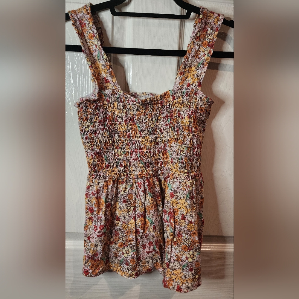 Maurices Multicolor Smocked Tank Top Size M